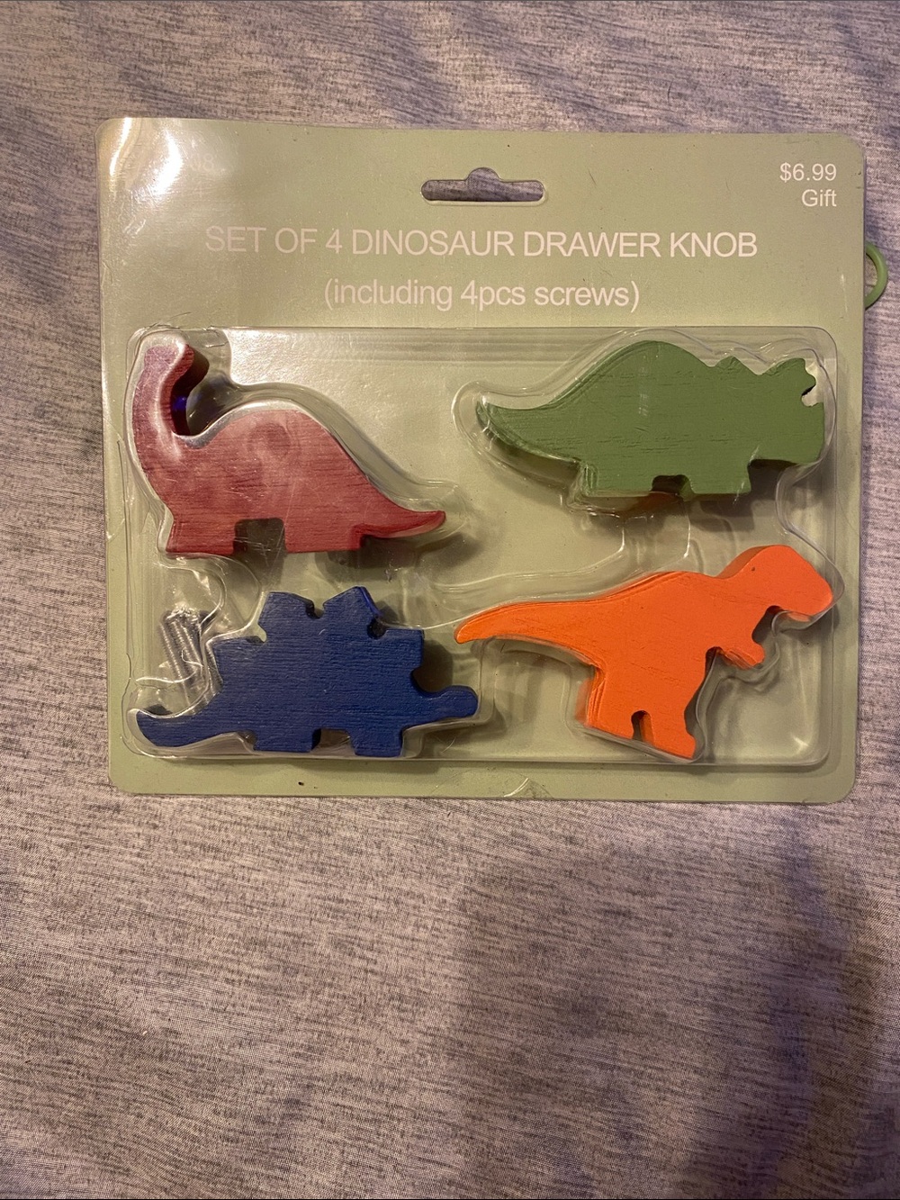 Hobby Lobby Wooden Dinosaur Knobs 4 Pack Includes Screws NEW